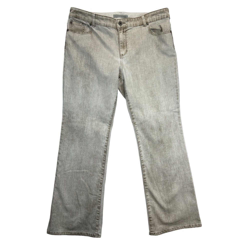 Chicos‎ Platinum Jeans Womens 3 Beige Denim Flare Leg Ultimate Fit